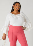 Textured Bell Sleeved Blouse