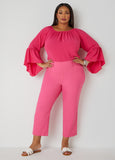 Textured Bell Sleeved Blouse