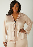 Tie Front Satin Top