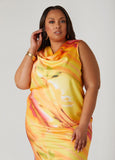 Plus Size Cowl Neck Satin Top Plus Size Tank Plus Size Matching Set