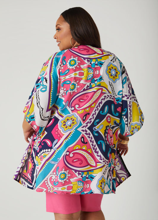 Open Front Paisley Kimono