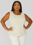 Plus Size Crochet Paneled Jersey Tank
