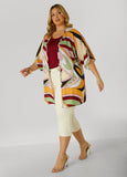 Geo Print Open Front Kimono