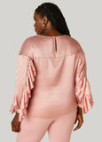 Ruffled Textured Satin Blouse