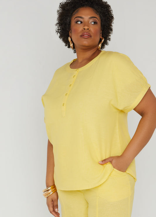 Plus Size Button Front Tunic