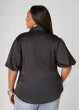Ruched Satin Shirt