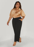 Ruched Satin Shirt