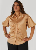Ruched Satin Shirt
