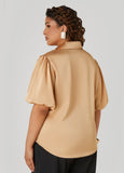 Ruched Satin Shirt