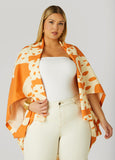 Plus Size Palm Print Kimono