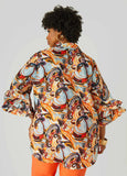 Paisley Print Ruffle Sleeved Shirt