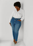 Crystal Heart Applique Shirt