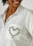 Crystal Heart Applique Shirt