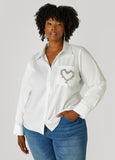 Crystal Heart Applique Shirt