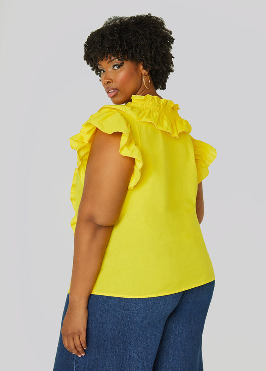 Ruffled Cotton Blouse