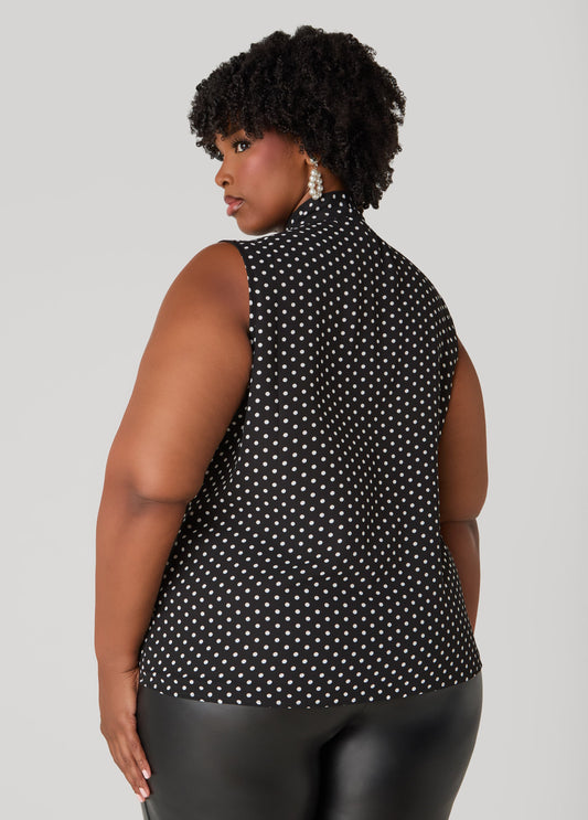 Tie Neck Polka Dot Blouse