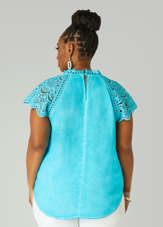 Crochet Paneled Blouse