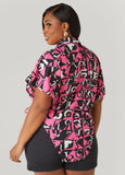 Letter Print Open Sides Shirt