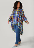 Plus Size Plaid Hi Low Shirt