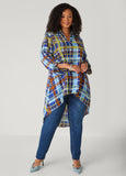Plus Size Plaid Hi Low Shirt