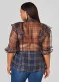 Plaid Organza Blouse