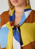 Knotted Abstract Print Blouse