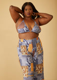 Printed Plisse Bralette