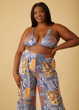 Printed Plisse Bralette