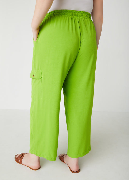 Mid Rise Textured Cargo Pants