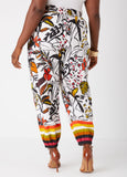 Printed Cotton High Rise Joggers