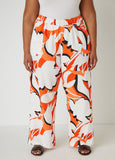 Plus Size Floral Linen Blend Pants