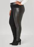 Faux Leather Paneled Leggings