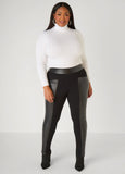 Faux Leather Paneled Leggings