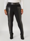 Plus Size Faux Leather Paneled Leggings