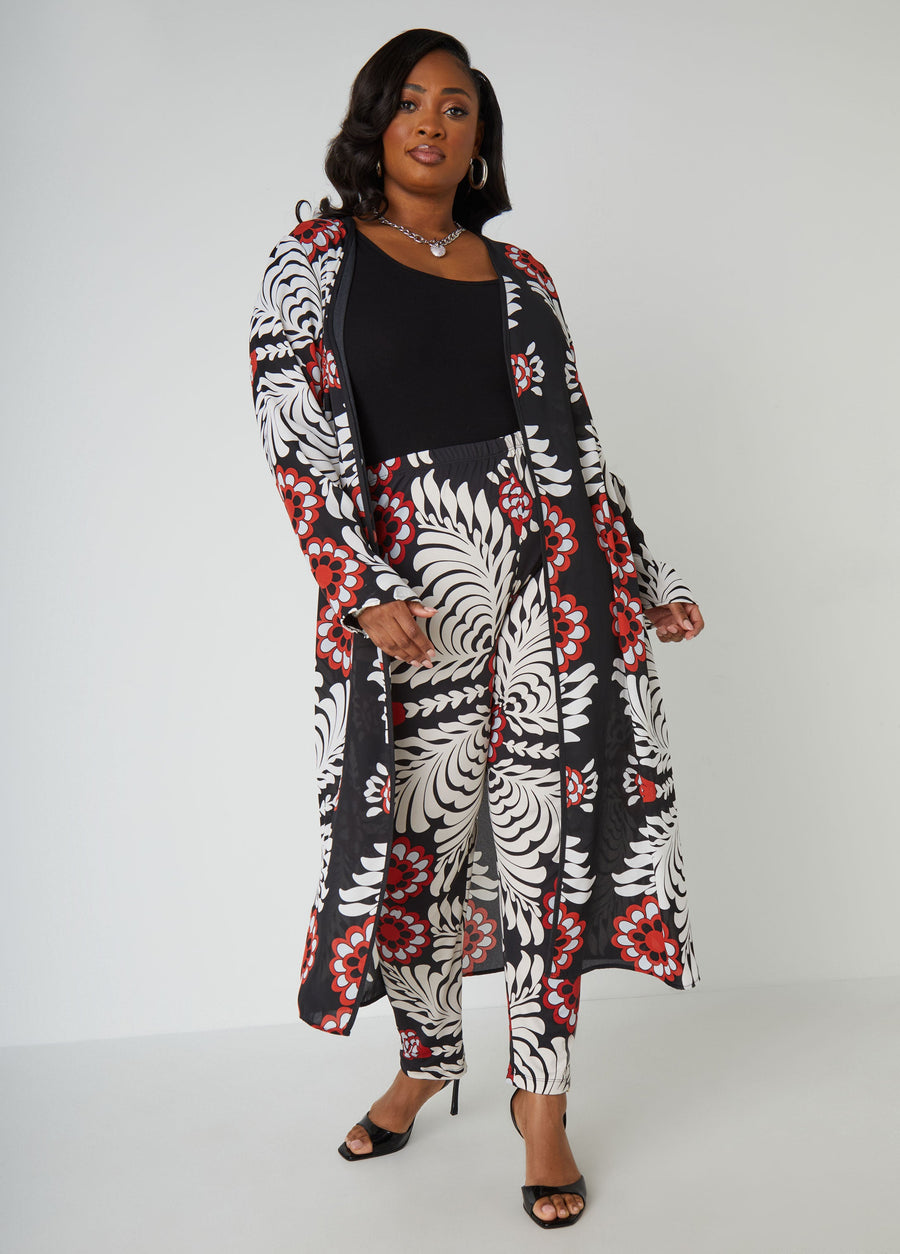 Plus Size Floral Leggings Plus Size Two Piece Matching Fashion Set