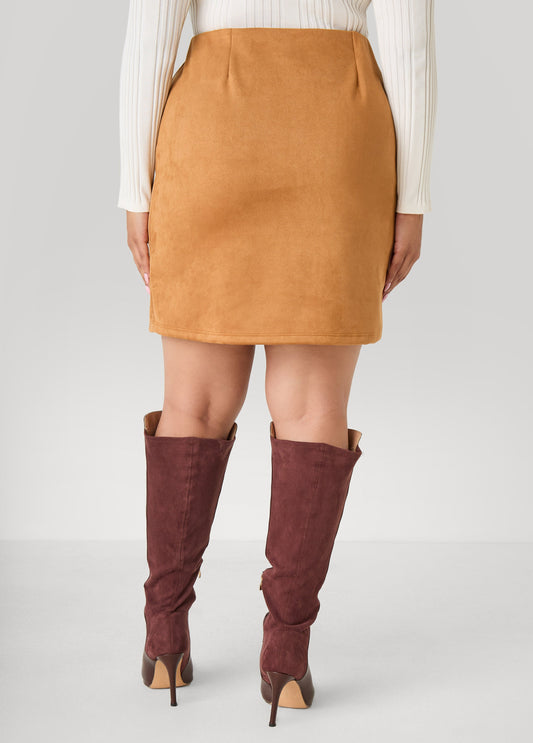 Faux Suede Mini Skirt