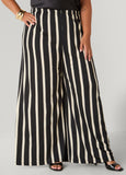 Plus Size Striped Wide Leg Pants