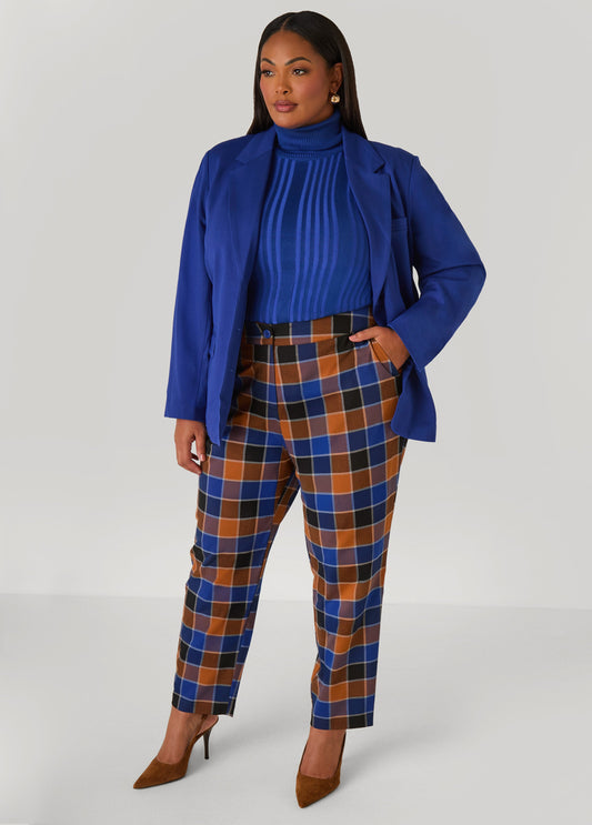 Plaid Tapered Trousers