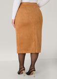 Faux Suede Midi Skirt