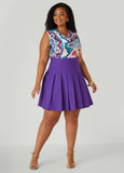 Plus Size Pleated Mini Skirt