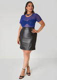 Faux Leather Paneled Skirt