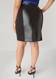 Faux Leather Paneled Skirt
