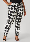 Plus Size Houndstooth Leggings