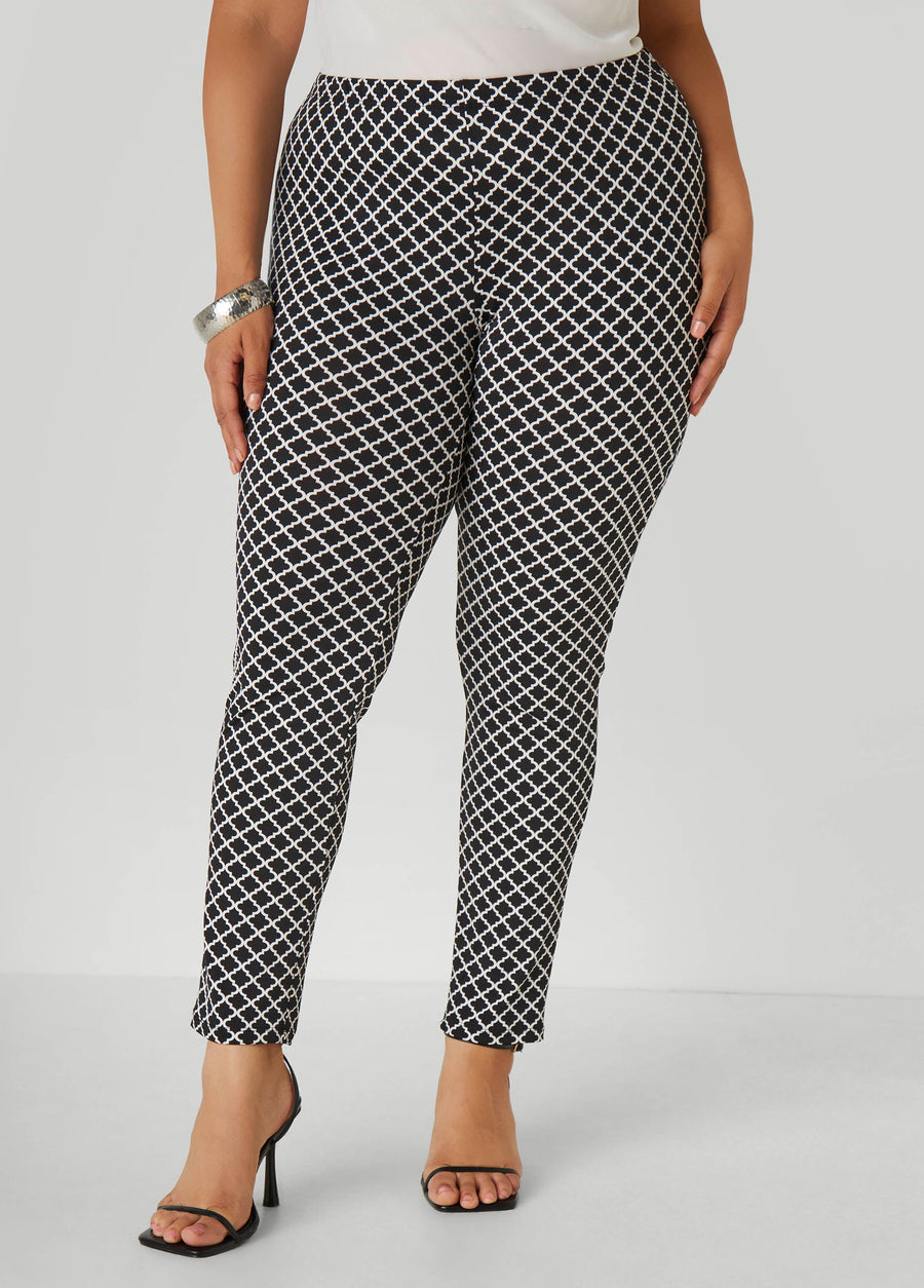 Plus Size Printed High Rise Leggings