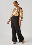 High Rise Crepe Wide Leg Pants