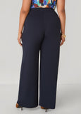 High Rise Crepe Wide Leg Pants