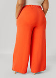 Seamed Textured Wide Leg Pants