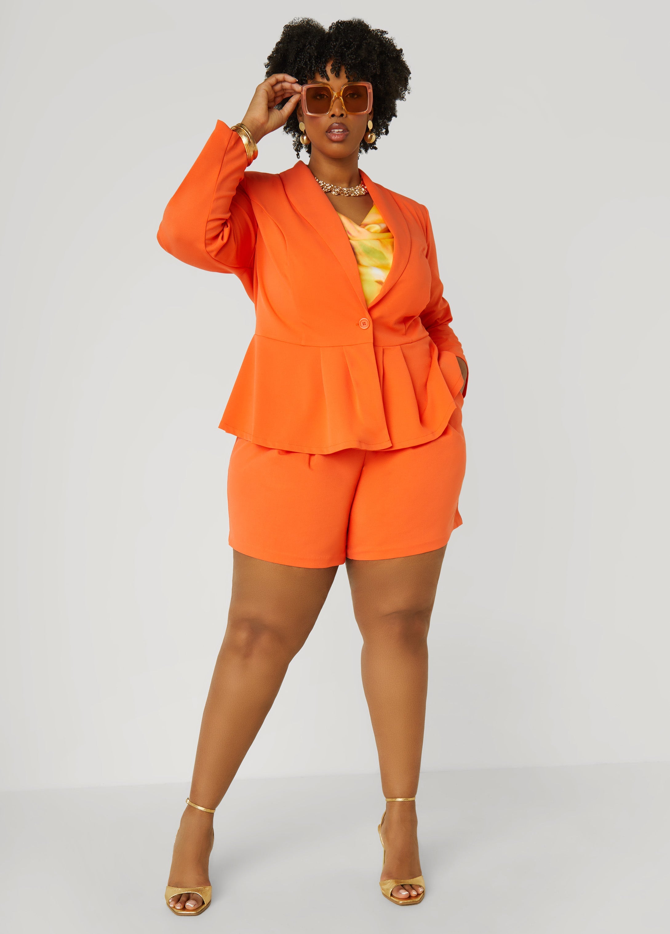 Plus Size High Waist Shorts Plus Size Shorts Set Two Piece Matching Set