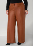Plus Size Pintucked Faux Leather Pants