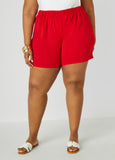 Textured Mid Rise Shorts
